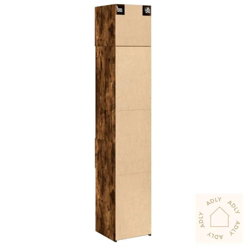 Smalt Oppbevaringsskap Røkt Eik 40X42,5X225 Cm Konstruert Tre