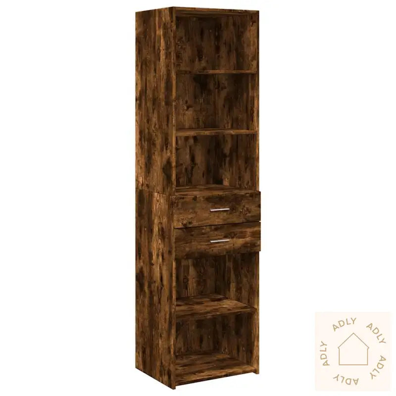 Smalt Oppbevaringsskap Røkt Eik 50X42,5X225 Cm Konstruert Tre