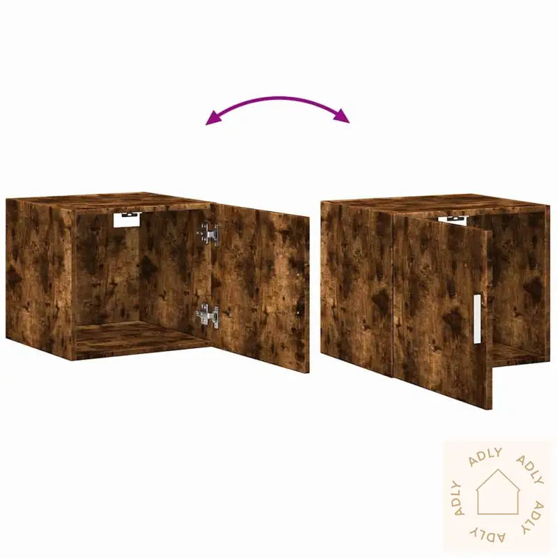 Smalt Oppbevaringsskap Røkt Eik 50X42,5X225 Cm Konstruert Tre