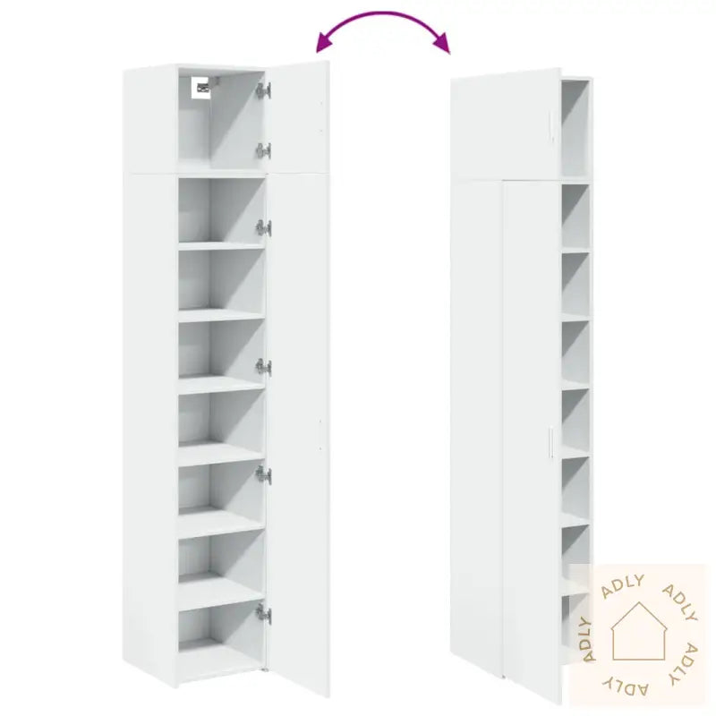 Smalt Oppbevaringsskap Hvit 40X42,5X225 Cm Konstruert Tre