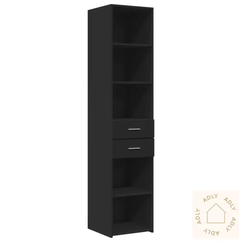 Smalt Oppbevaringsskap Svart 40X42,5X225 Cm Konstruert Tre