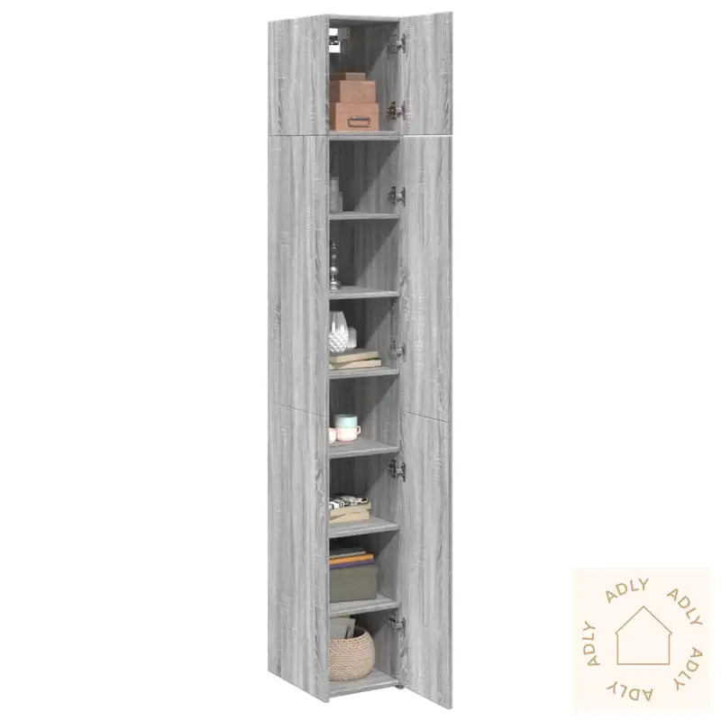 Smalt Oppbevaringsskap Grå Sonoma 30X42,5X225 Cm Konstruert Tre