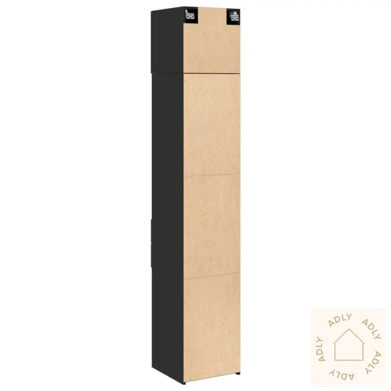 Smalt Oppbevaringsskap Svart 40X42,5X225 Cm Konstruert Tre