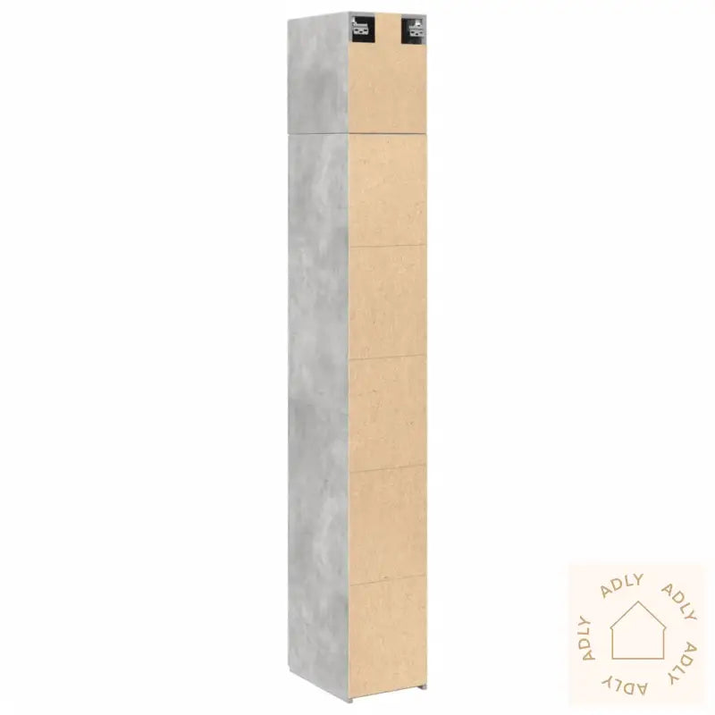 Smalt Oppbevaringsskap Betonggrå 30X42,5X225 Cm Konstruert Tre