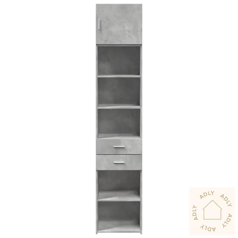 Smalt Oppbevaringsskap Betonggrå 45X42,5X225 Cm Konstruert Tre