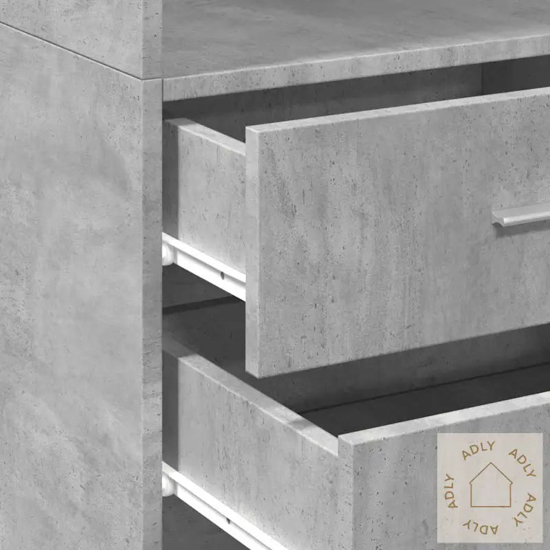 Smalt Oppbevaringsskap Betonggrå 50X42,5X225 Cm Konstruert Tre