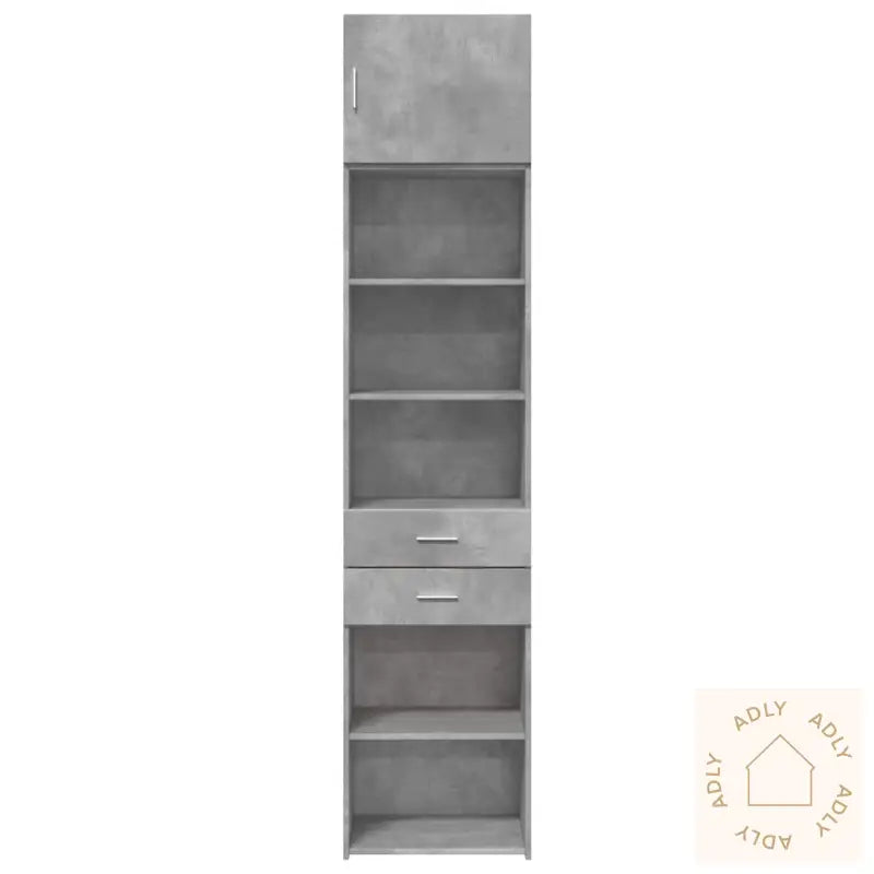 Smalt Oppbevaringsskap Betonggrå 50X42,5X225 Cm Konstruert Tre