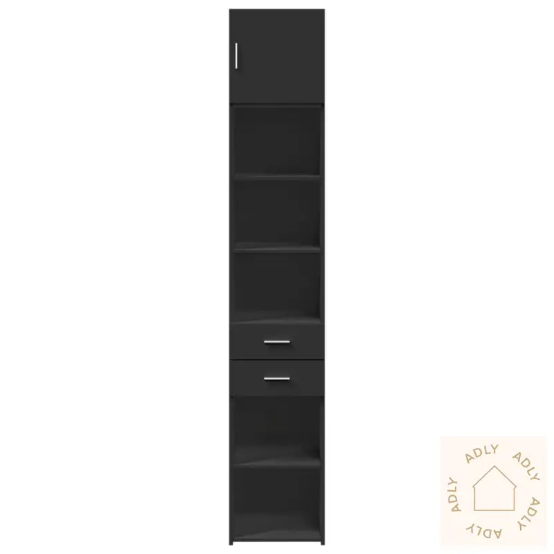 Smalt Oppbevaringsskap Svart 40X42,5X225 Cm Konstruert Tre