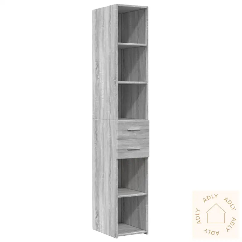 Smalt Oppbevaringsskap Grå Sonoma 30X42,5X225 Cm Konstruert Tre