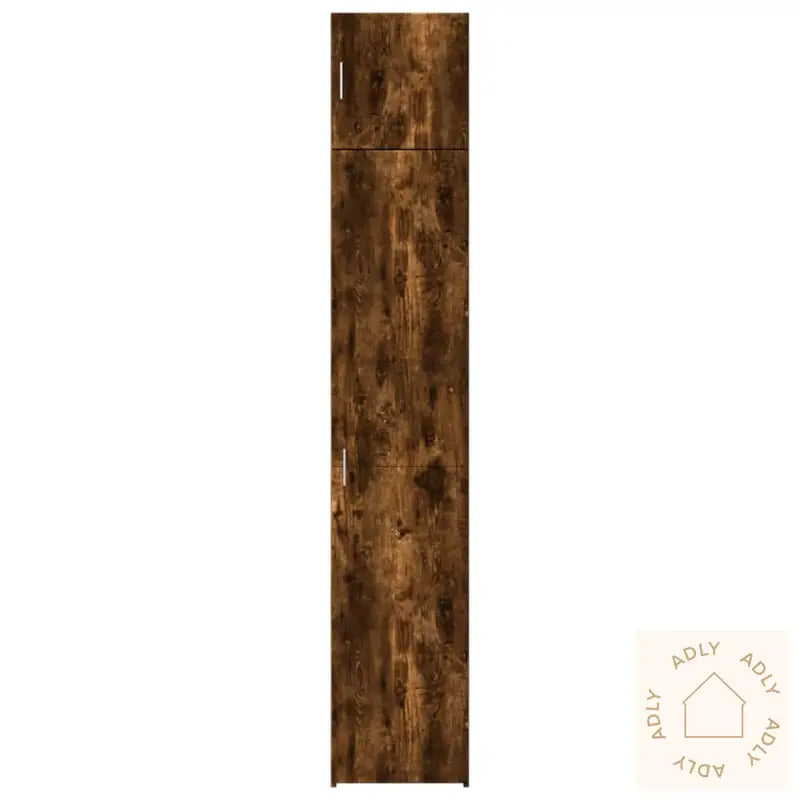 Smalt Oppbevaringsskap Røkt Eik 40X42,5X225 Cm Konstruert Tre