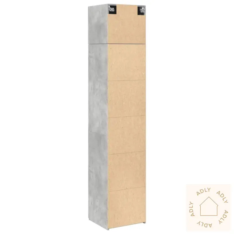 Smalt Oppbevaringsskap Betonggrå 45X42,5X225 Cm Konstruert Tre