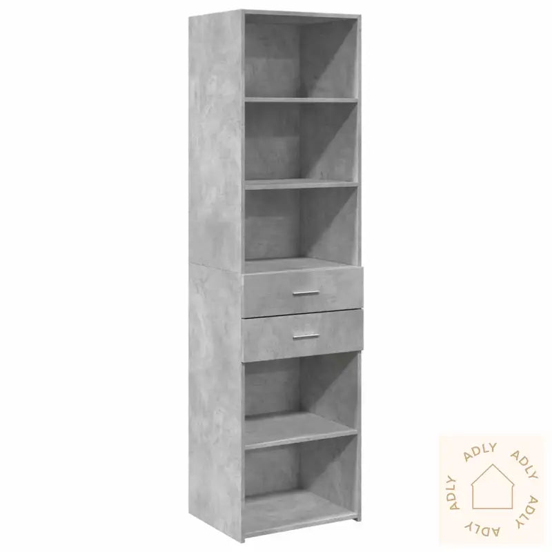 Smalt Oppbevaringsskap Betonggrå 50X42,5X225 Cm Konstruert Tre