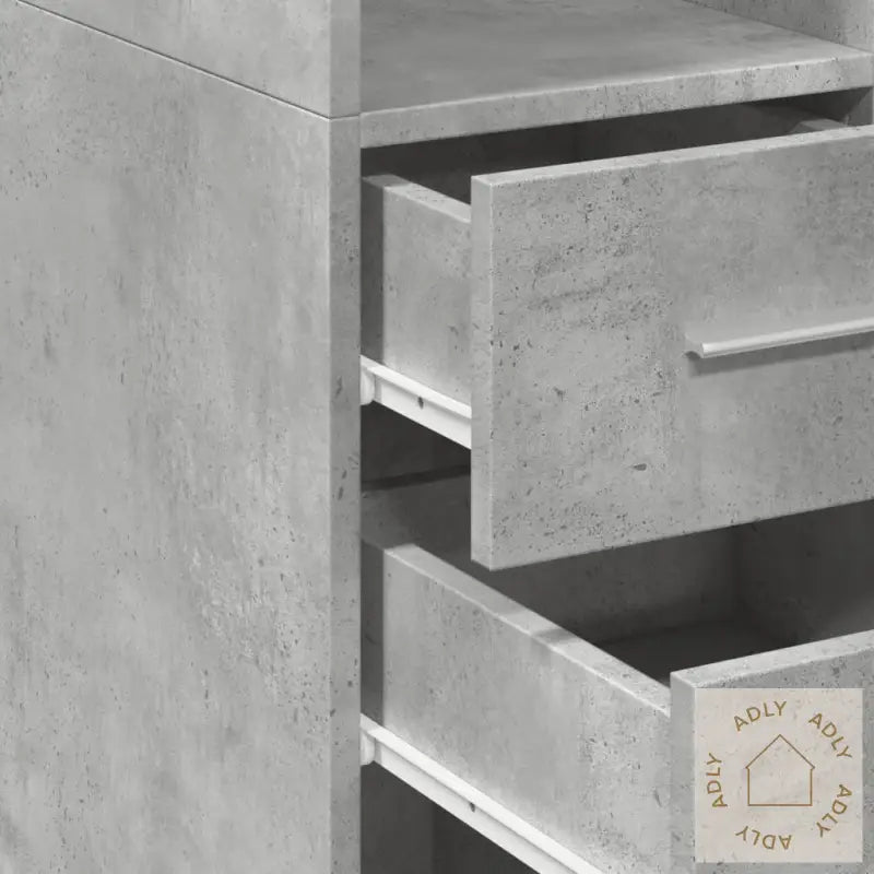 Smalt Oppbevaringsskap Betonggrå 45X42,5X225 Cm Konstruert Tre