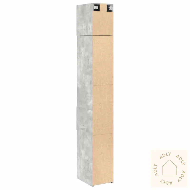 Smalt Oppbevaringsskap Betong Grå 30X42,5X225 Cm Konstruert Tre