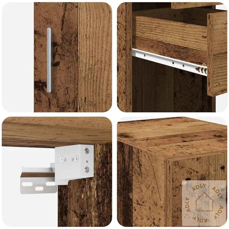 Slim Storage Cabinet Gamle Treverk 30X42.5X225 Cm Ingeniørtre
