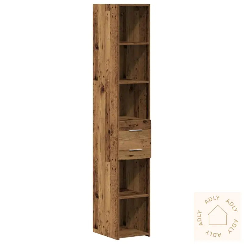 Slim Storage Cabinet Gamle Treverk 30X42.5X225 Cm Ingeniørtre