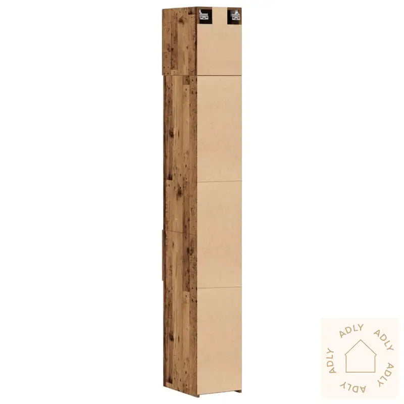 Slim Storage Cabinet Gamle Treverk 30X42.5X225 Cm Ingeniørtre