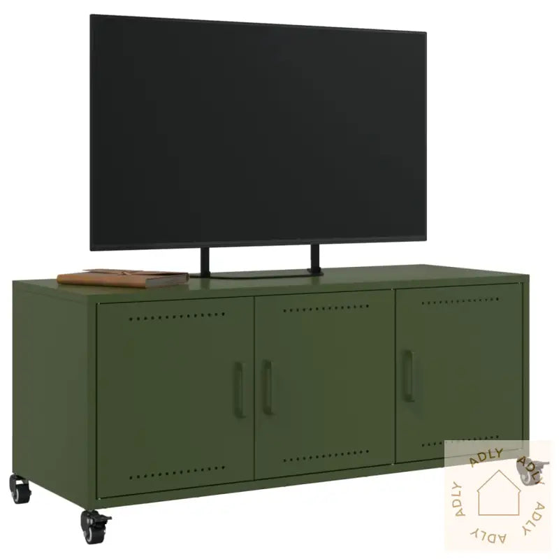 Tv-Benk Olivengrønn 100,5X39X43,5 Cm Stål