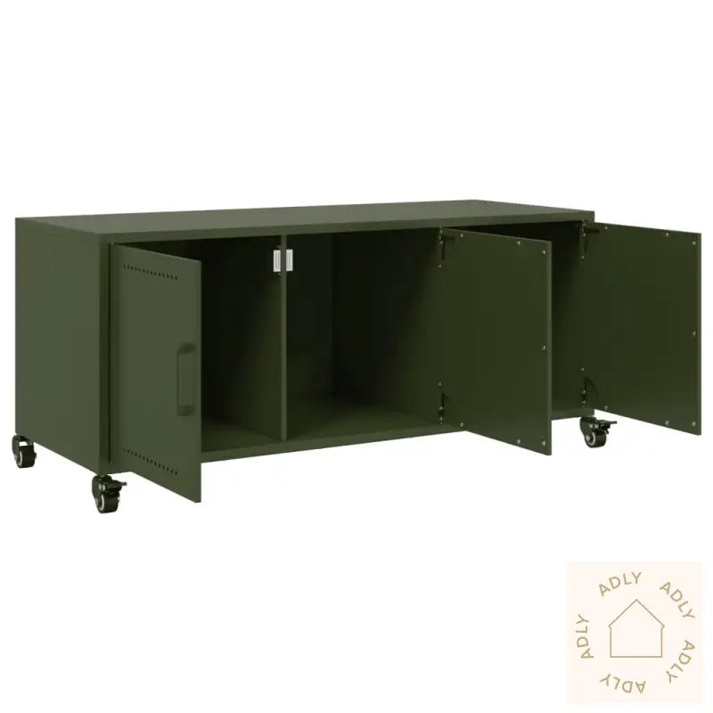 Tv-Benk Olivengrønn 100,5X39X43,5 Cm Stål