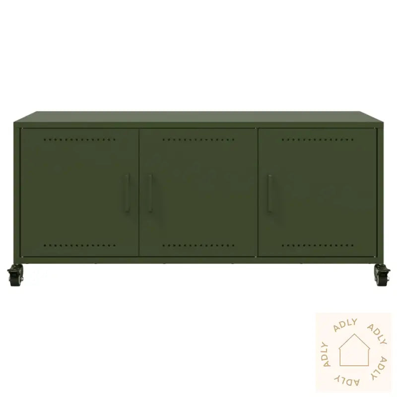 Tv-Benk Olivengrønn 100,5X39X43,5 Cm Stål