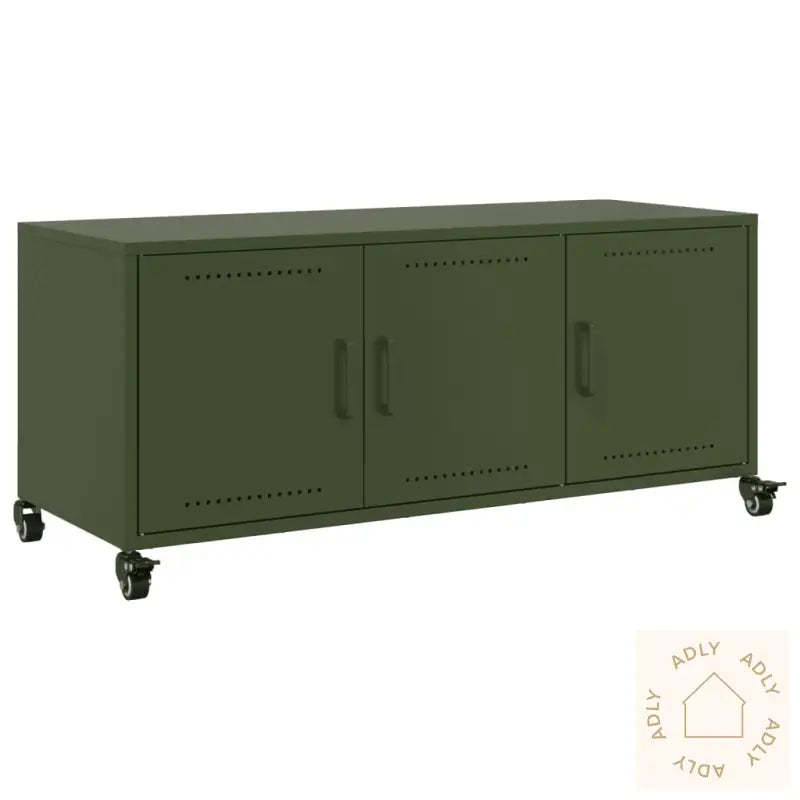 Tv-Benk Olivengrønn 100,5X39X43,5 Cm Stål