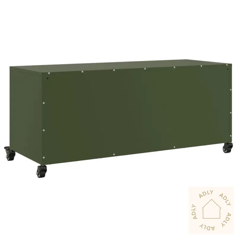Tv-Benk Olivengrønn 100,5X39X43,5 Cm Stål