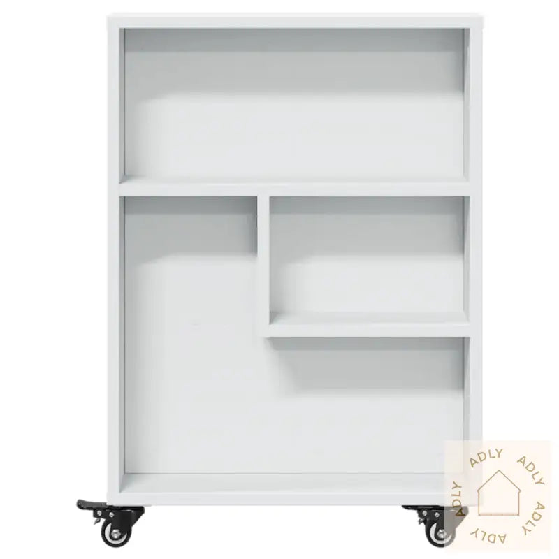 Smal Oppbevaringsvogn Hvit 48X13X68 Cm Konstruert Tre