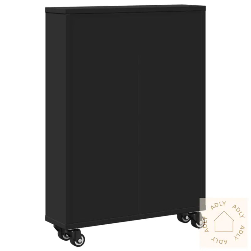 Smal Oppbevaringsvogn Svart 48X13X68 Cm Konstruert Tre