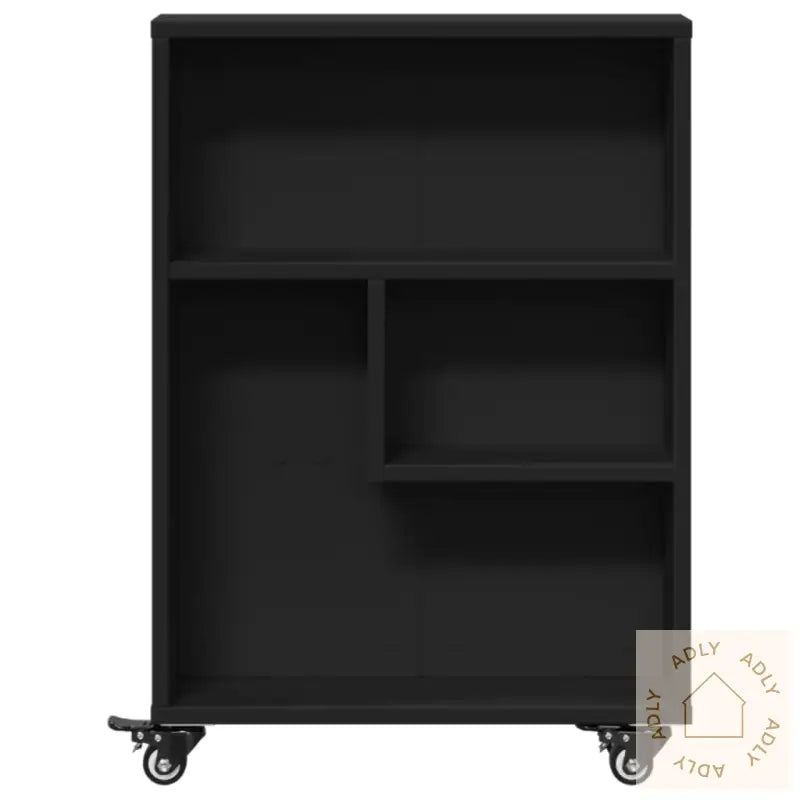 Smal Oppbevaringsvogn Svart 48X13X68 Cm Konstruert Tre