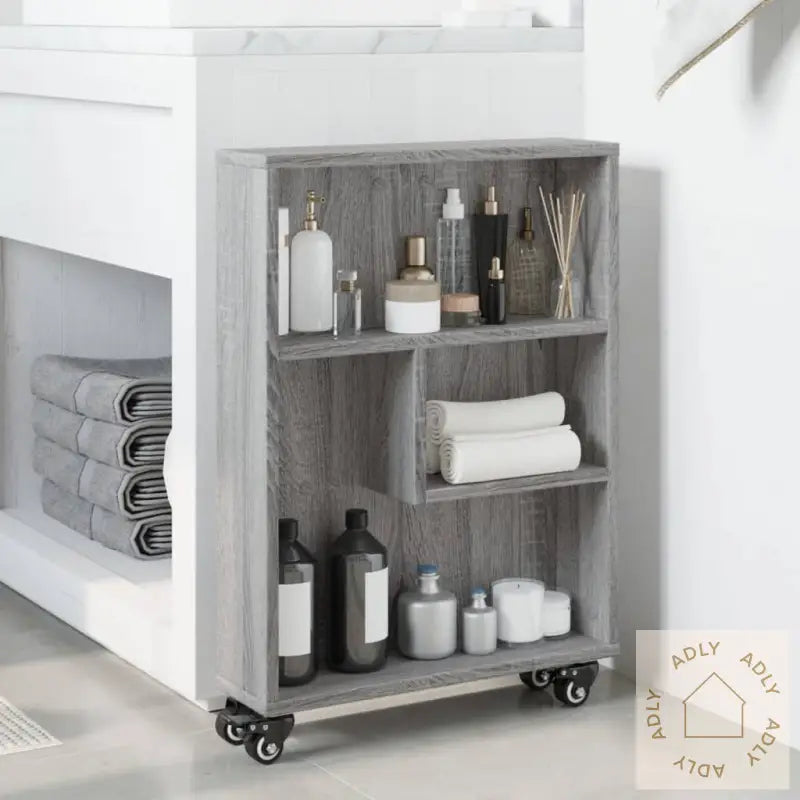 Smal Oppbevaringsvogn Grå Sonoma 48X13X68 Cm Konstruert Tre