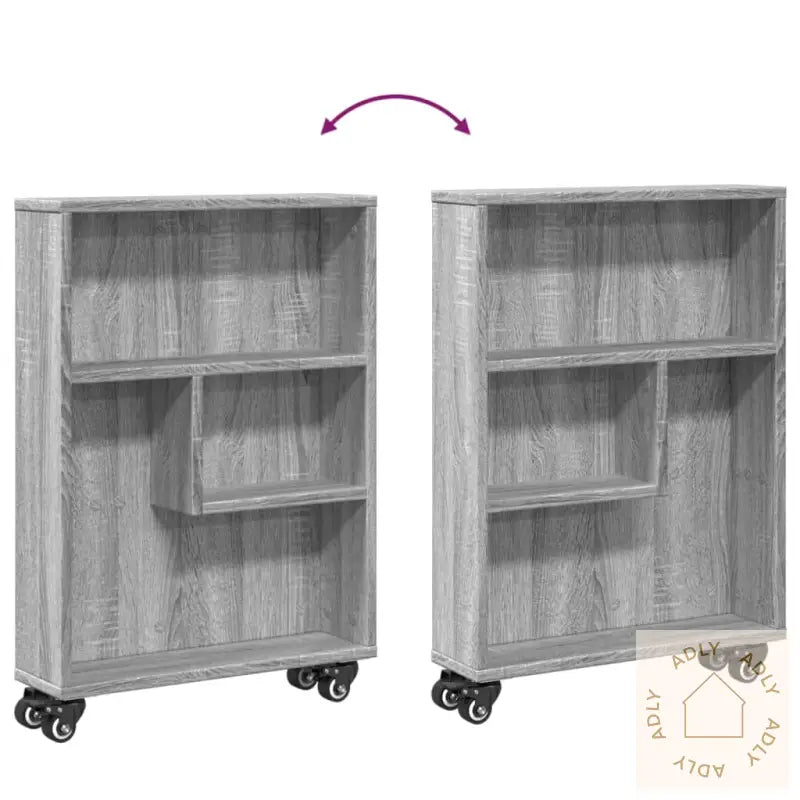 Smal Oppbevaringsvogn Grå Sonoma 48X13X68 Cm Konstruert Tre