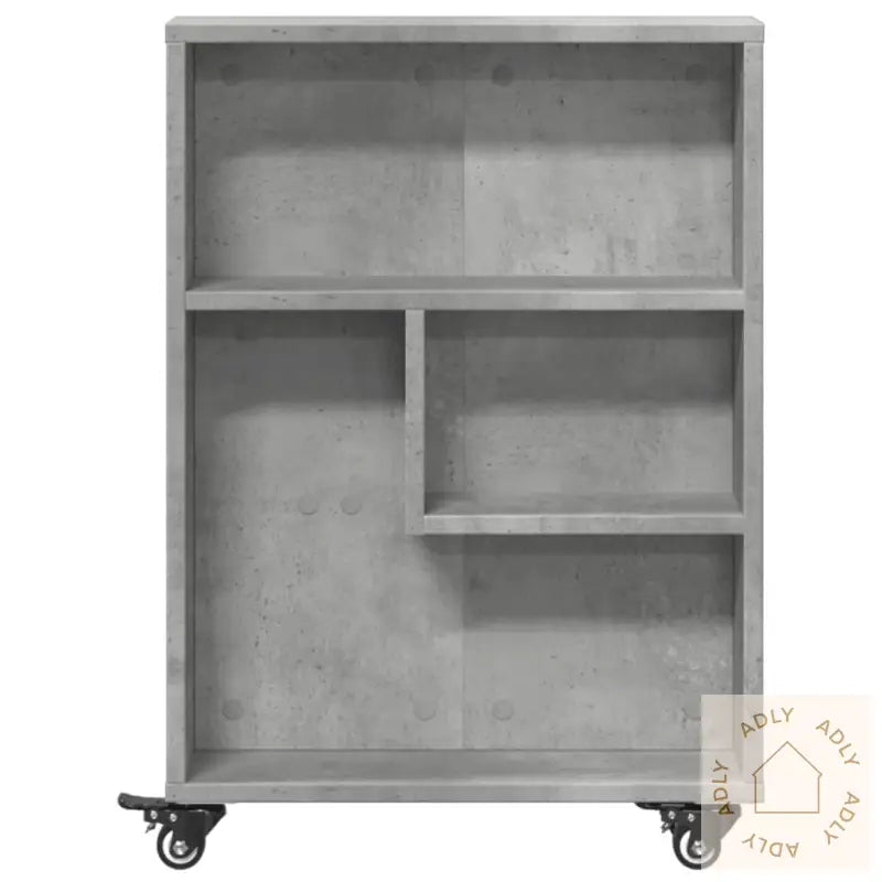 Smal Oppbevaringsvogn Betonggrå 48X13X68 Cm Konstruert Tre