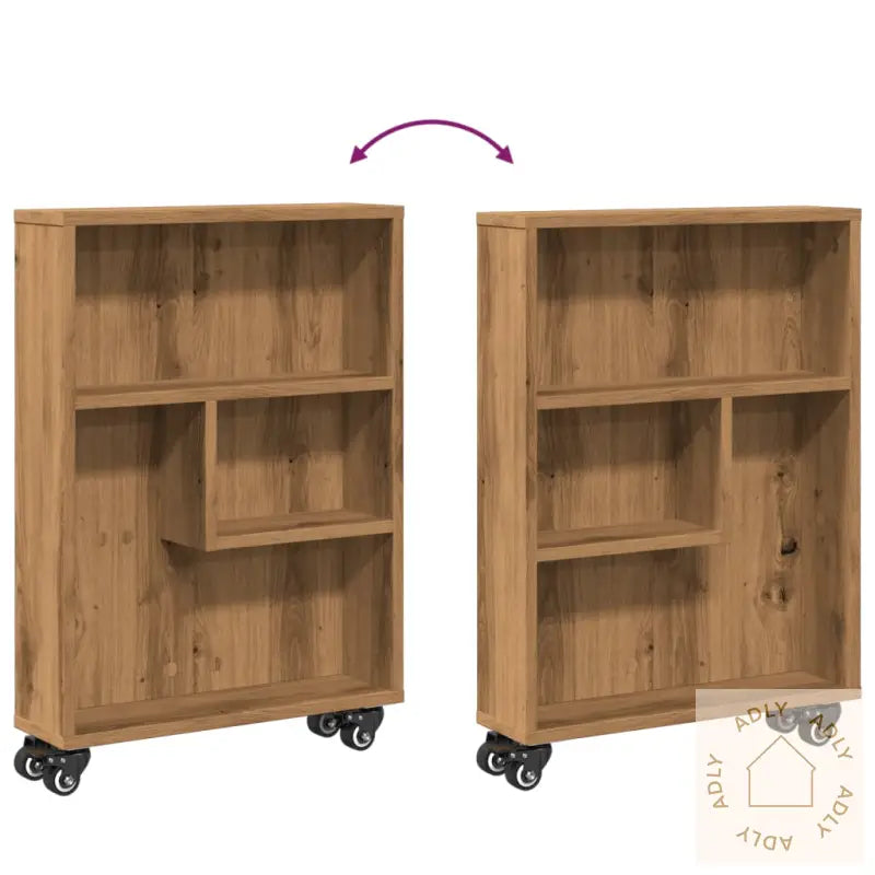 Smal Oppbevaringsvogn Artisan Eik 48X13X68 Cm Konstruert Tre