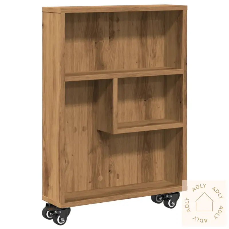 Smal Oppbevaringsvogn Artisan Eik 48X13X68 Cm Konstruert Tre