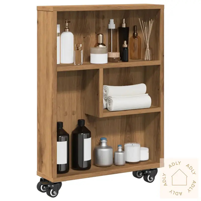 Smal Oppbevaringsvogn Artisan Eik 48X13X68 Cm Konstruert Tre