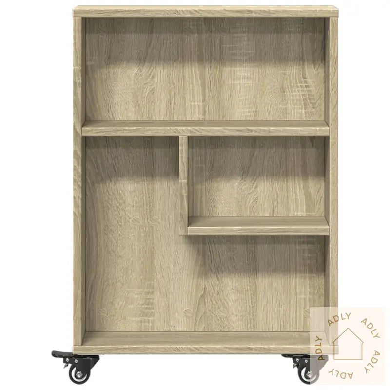 Smal Oppbevaringsvogn Sonoma Eik 48X13X68 Cm Konstruert Tre