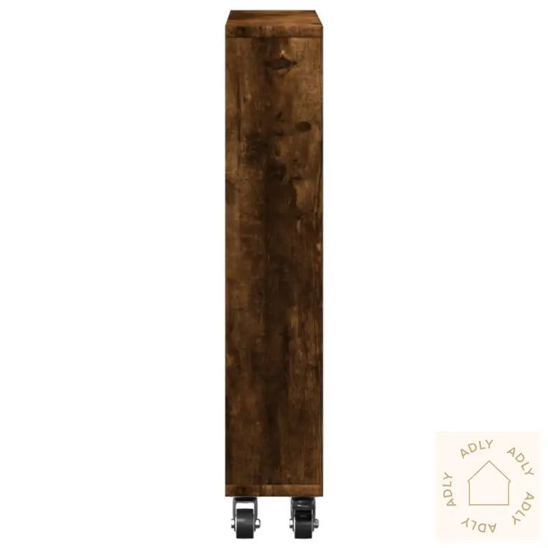 Smal Oppbevaringsvogn Røkt Eik 48X13X68 Cm Konstruert Tre