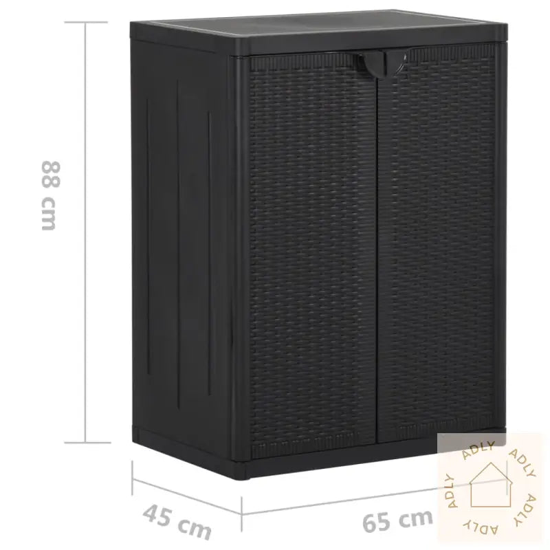 Oppbevaringsskap For Hage 65X45X88 Cm Pp Svart Rotting