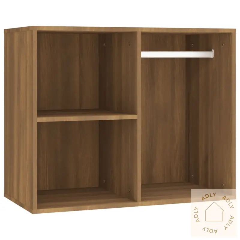 Sminkebordsett Med Led Brun Eik Konstruert Tre