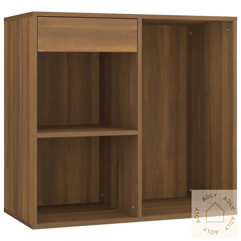 Sminkebordsett Med Led Brun Eik Konstruert Tre