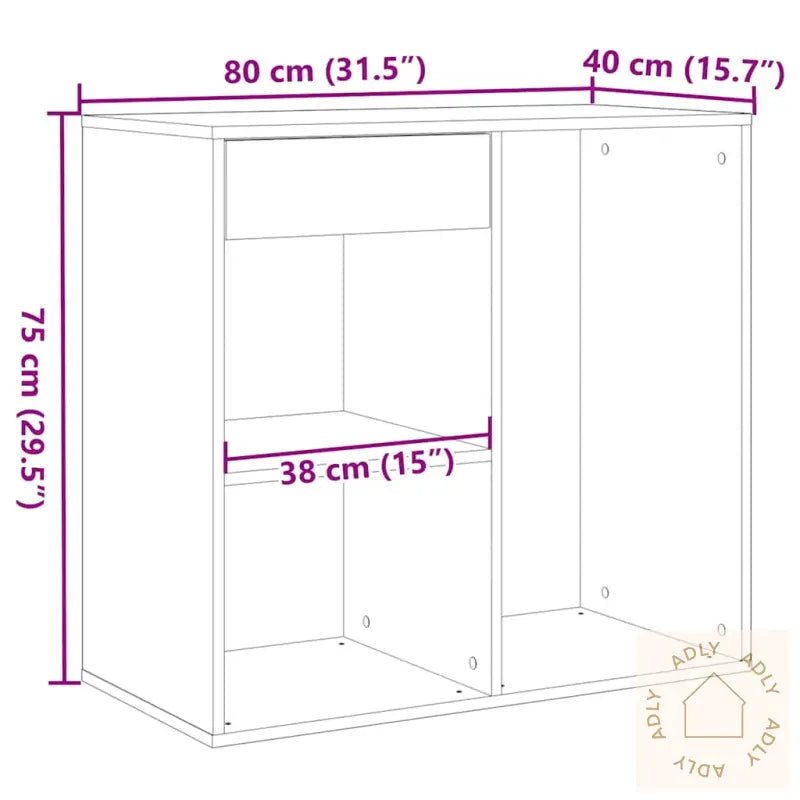 Sminkeskap Artisan Eik 80X40X75 Cm Konstruert Tre