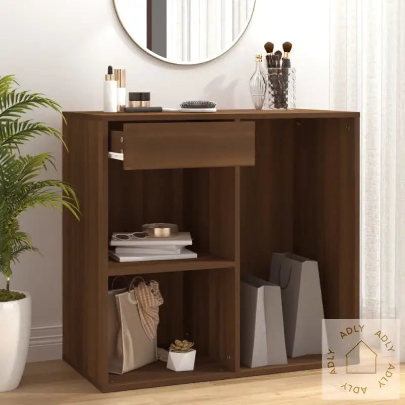 Sminkeskap Brun Eik 80X40X75 Cm Konstruert Tre