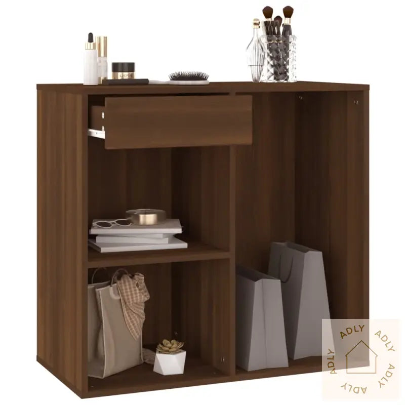 Sminkeskap Brun Eik 80X40X75 Cm Konstruert Tre