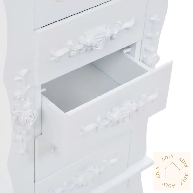 Frittstående Smykkeskap Hvit