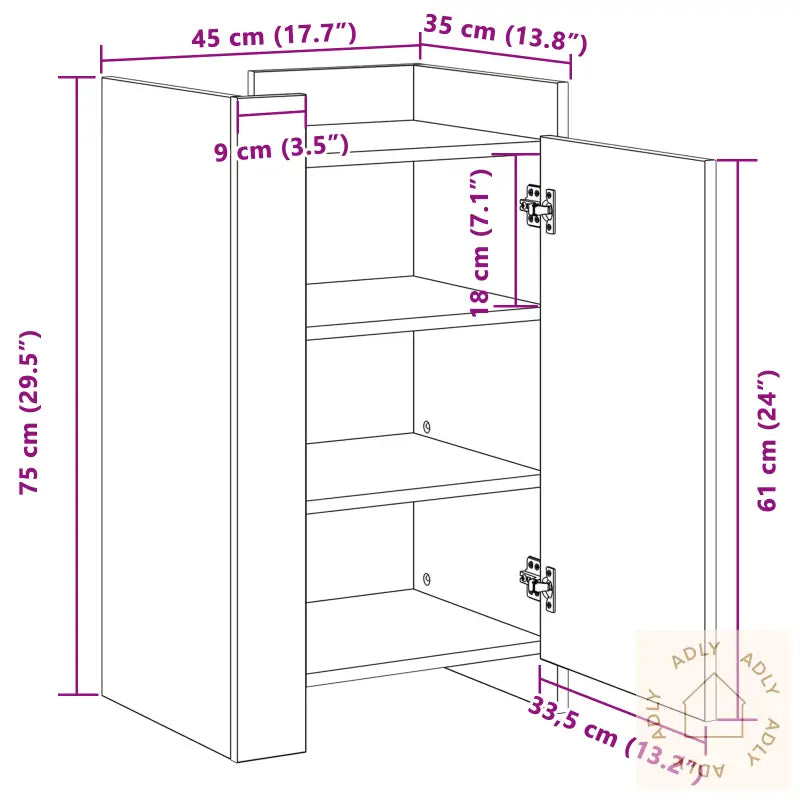 Sofabord Håndverks Eik 45X35X75 Cm Konstruert Tre