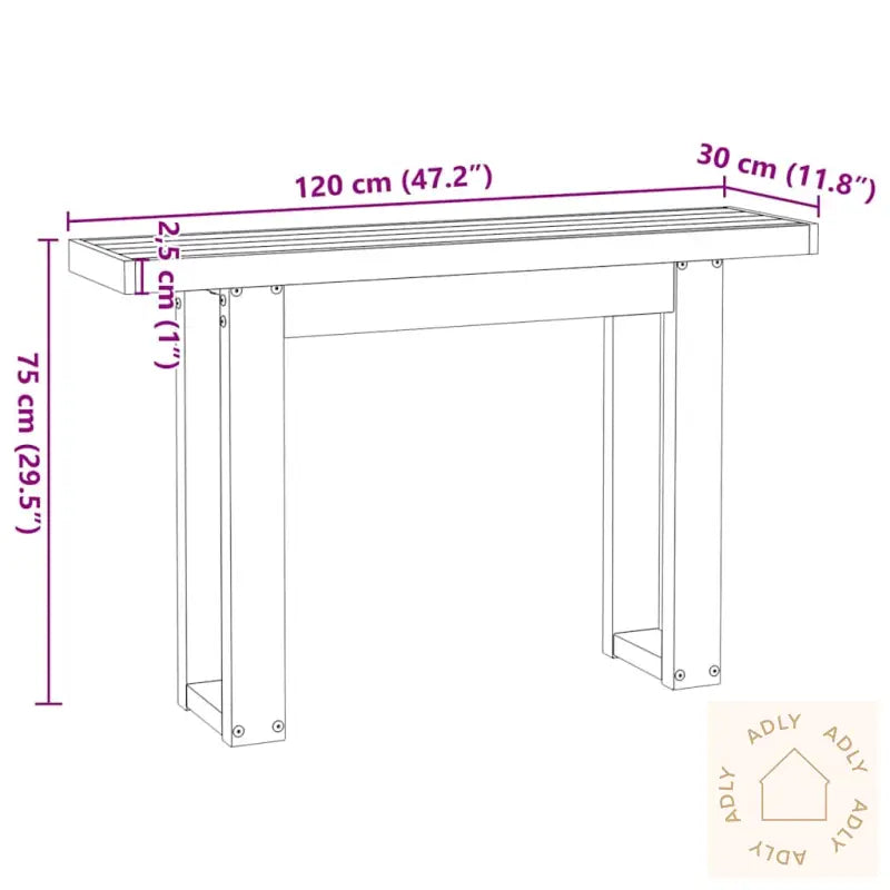 Konsollbord Noain U-Formede Ben 120X30X75 Cm Heltre Furu