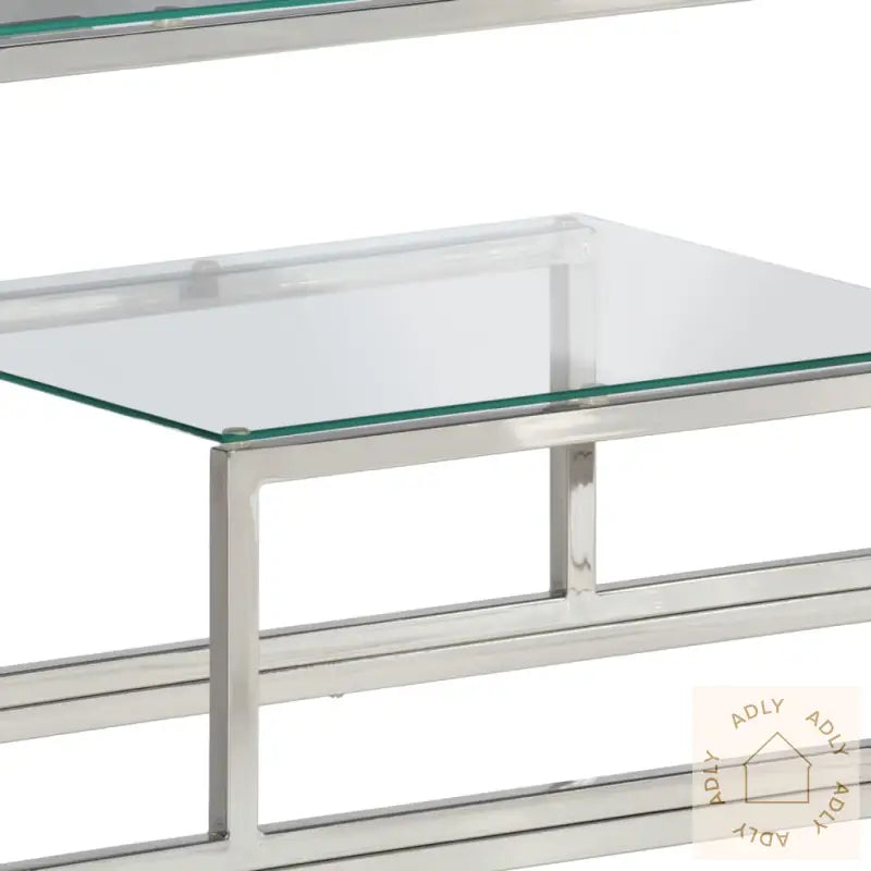 Konsollbord Sølv Rustfritt Stål Og Herdet Glass