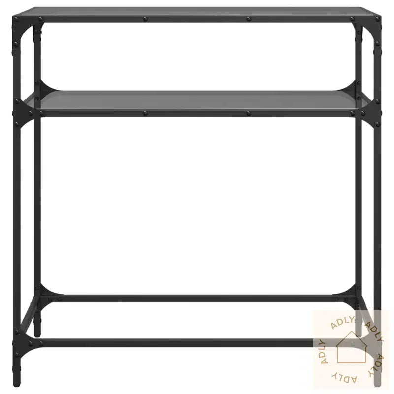 Konsollbord Med Svart Glassplate 80X35X81 Cm Stål