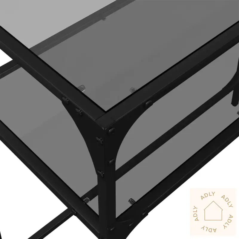 Konsollbord Med Svart Glassplate 80X35X81 Cm Stål