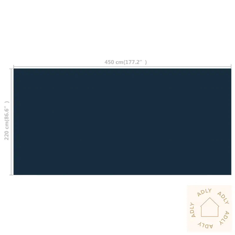 Flytende Solarduk Til Basseng Pe 450X220 Cm Svart Og Blå